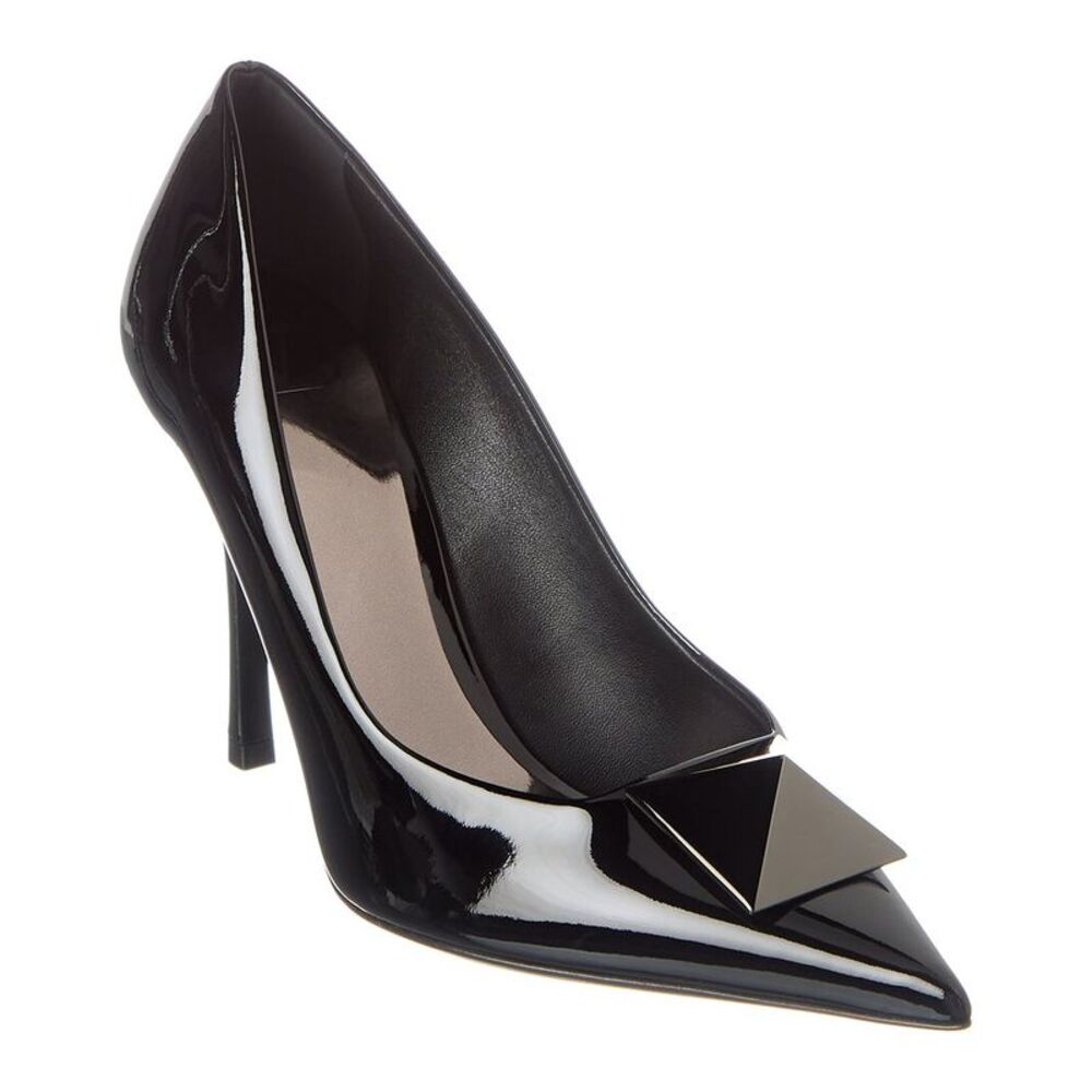 Valentino One Stud 100 Patent Pump, Black